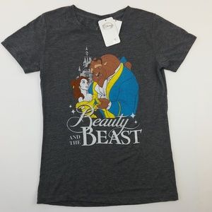 Beauty and the Beast heather gray short sl…